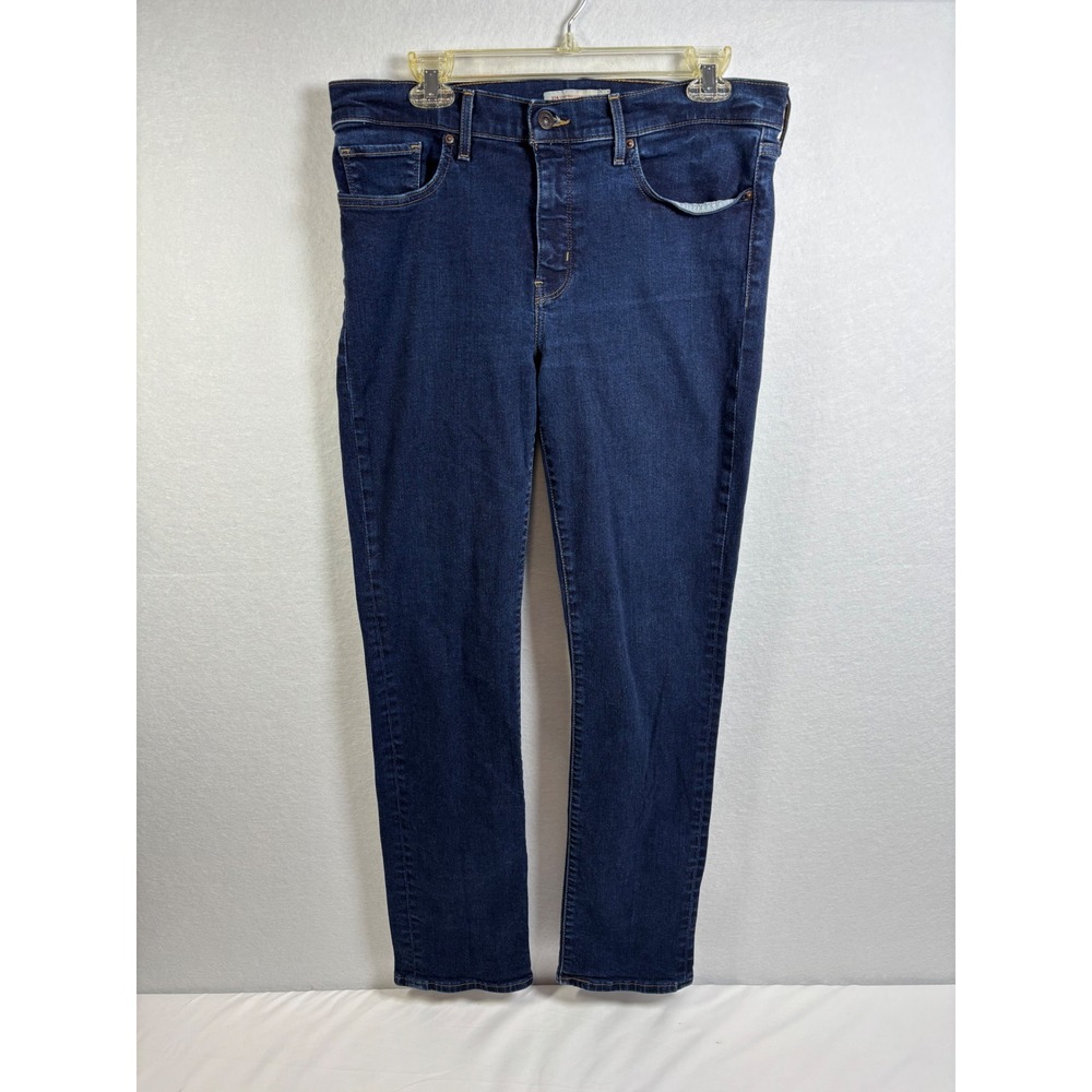 Levi's 314 Shaping Straight Jeans Womens 32 Dark Wash Denim Classic Preppy Chic